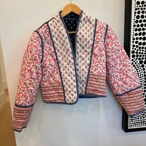 Women's Reversible Pink and White / Blue and White Quilted Jacket